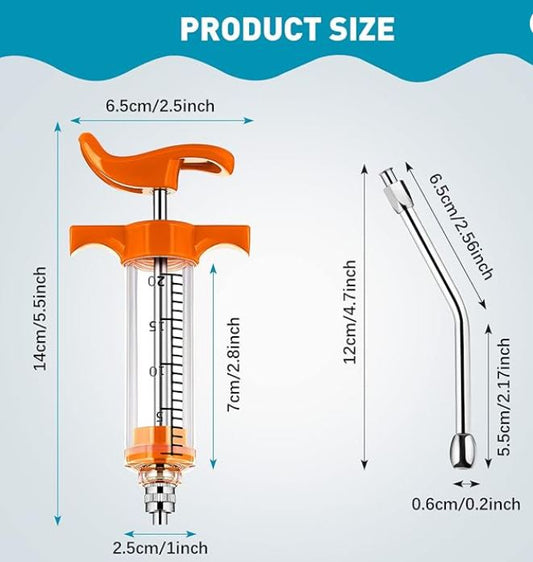 20mL Metal Reusable Drench Syringe for Precise Plant Feeding