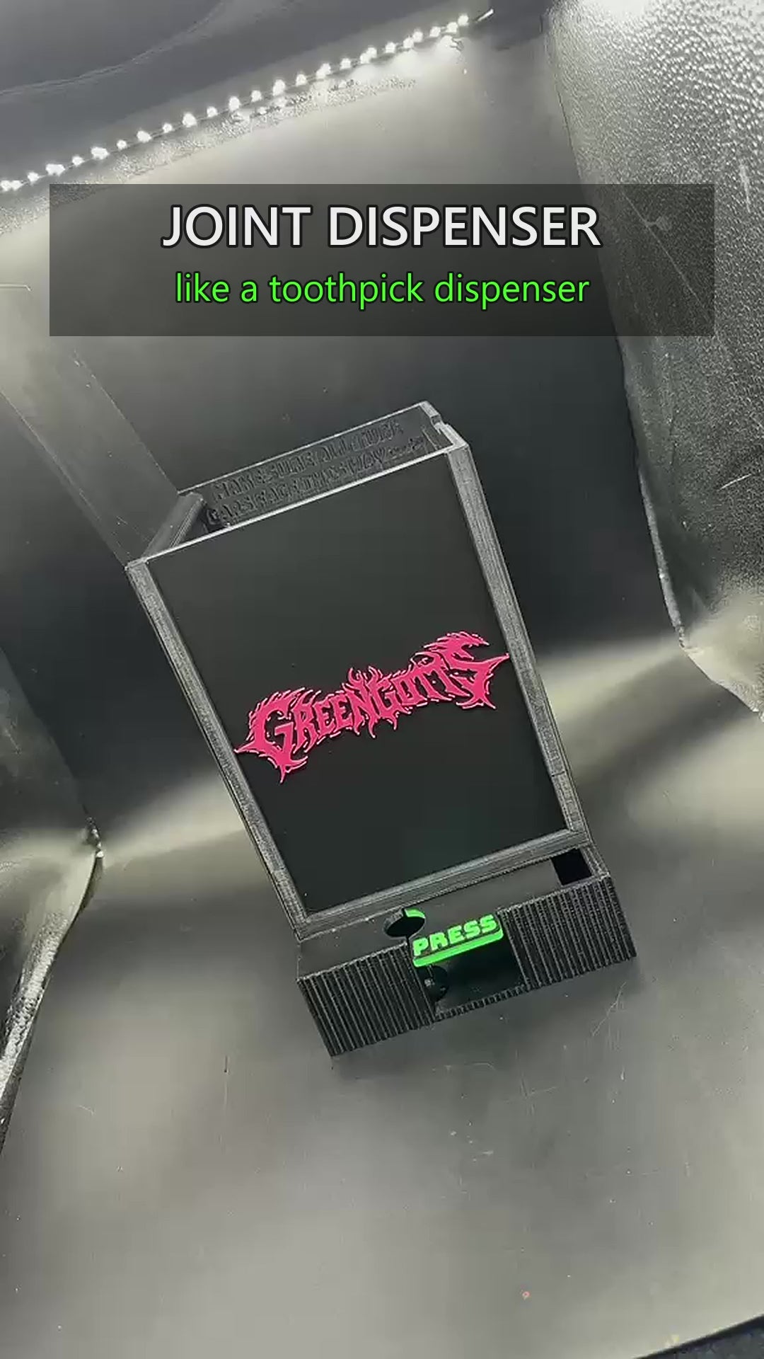 Tube dispenser demo video showing press-to-dispense tube action