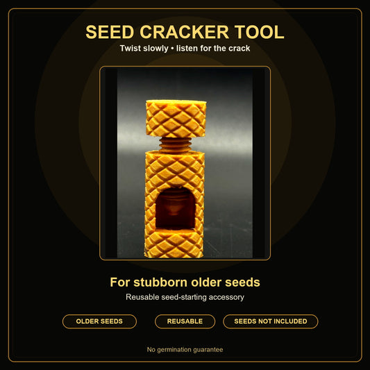 Seed Cracker Tool hero photo - twist slowly and listen for the crack